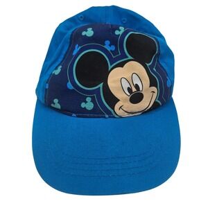 Disney Mickey Mouse Blue Baseball Hat Adjustable Hook Loop Strap Character Cap